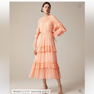 NWT J Crew Tiered ruffle dress in chiffon